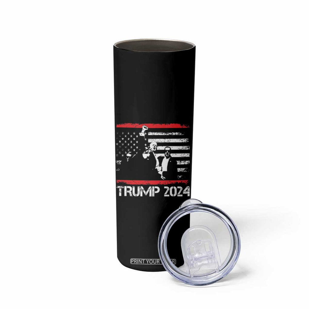 Trump 2024 Skinny Tumbler At Election Rally American Flag TB10 Print Your Wear