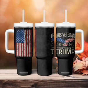 This Veteran Supports Trump 2024 Election Tumbler With Handle American Flag Eagle Grandpa Dad Gifts TB10 Print Your Wear