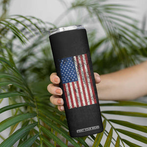 This Veteran Supports Harris 2024 Election Skinny Tumbler American Flag Eagle Grandpa Dad Gifts TB10 Print Your Wear