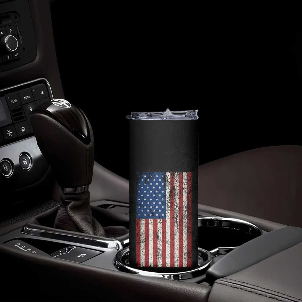 This Veteran Supports Harris 2024 Election Skinny Tumbler American Flag Eagle Grandpa Dad Gifts TB10 Print Your Wear