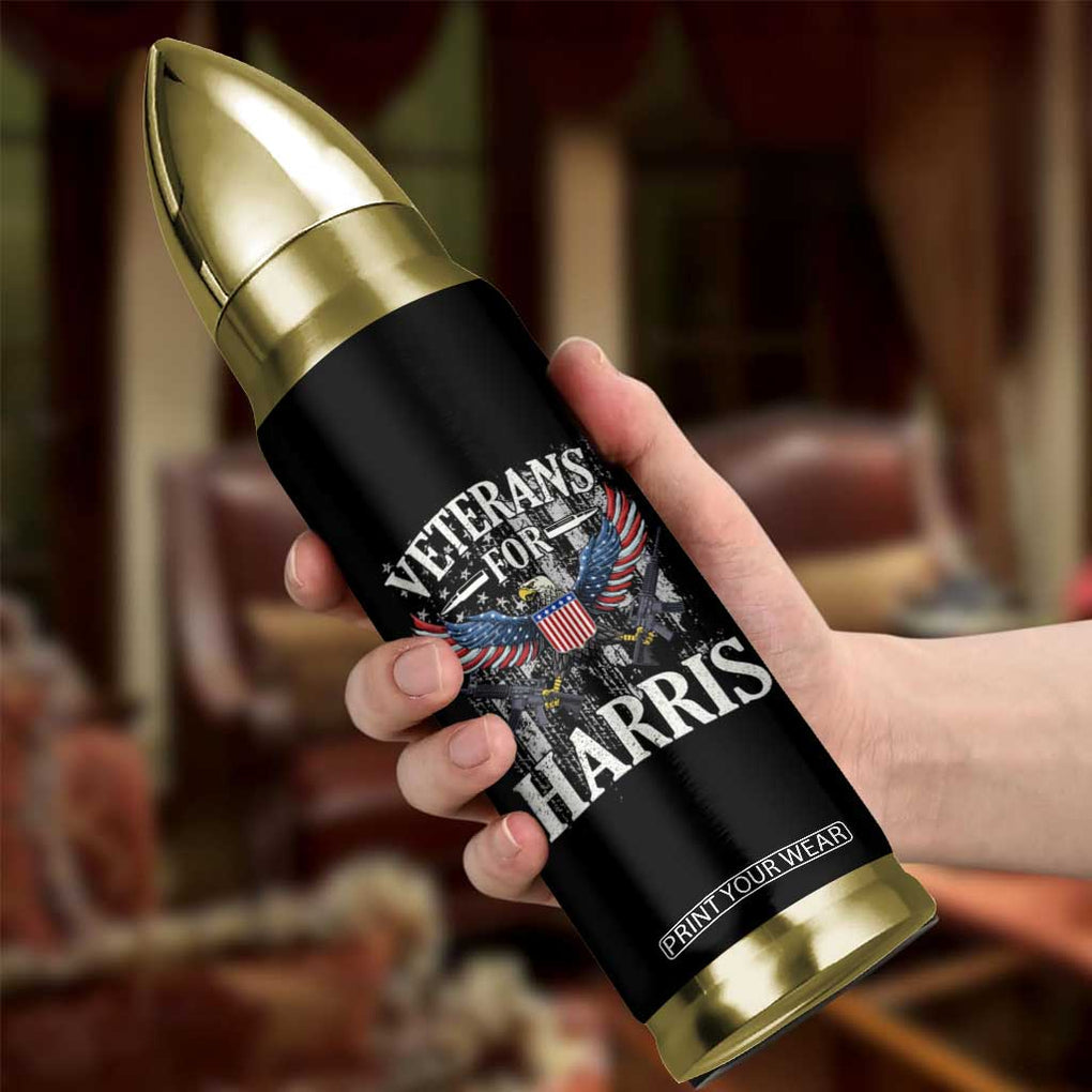 Veterans For Harris Walz 2024 Election Bullet Tumbler American Flag Eagle TB10 Print Your Wear