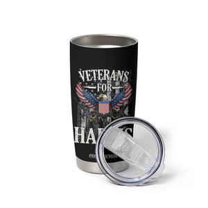Veterans For Harris Walz 2024 Election Tumbler Cup American Flag Eagle Grandpa Dad Gifts TB10 Print Your Wear