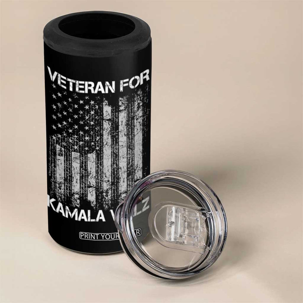 Veterans For Harris Walz 2024 Election 4 in 1 Can Cooler Tumbler American Flag Eagle Uncle Grandpa Dad Gifts TB10 Print Your Wear