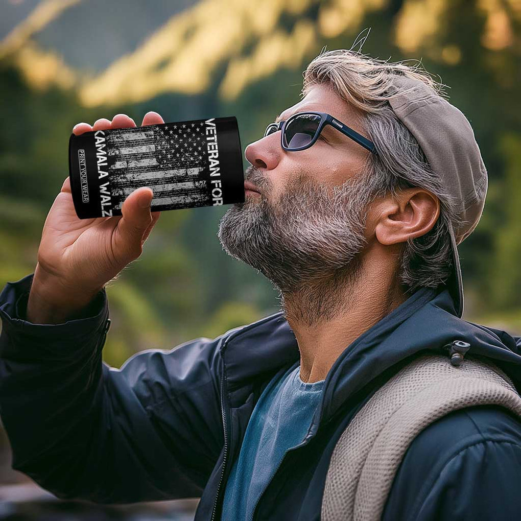 Veterans For Harris Walz 2024 Election 4 in 1 Can Cooler Tumbler American Flag Eagle Uncle Grandpa Dad Gifts TB10 Print Your Wear