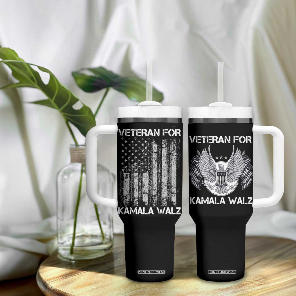 Veterans For Harris Walz 2024 Election Tumbler With Handle American Flag Eagle Uncle Grandpa Dad Gifts TB10 Print Your Wear