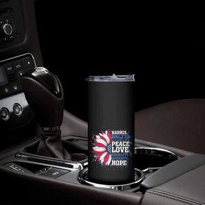 Kamala Harris Tim Walz 2024 Election Skinny Tumbler Feminist LGBT Rights Sunflower Peace Love Equality Hope Diversity American Flag TB10 Print Your Wear