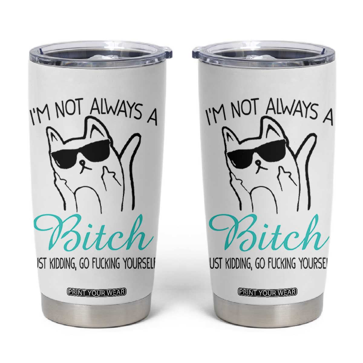 Best Friend Tumbler Cup Im Not Always A Bitch Just Kidding Go Fuck Yourself TB10 White Print Your Wear