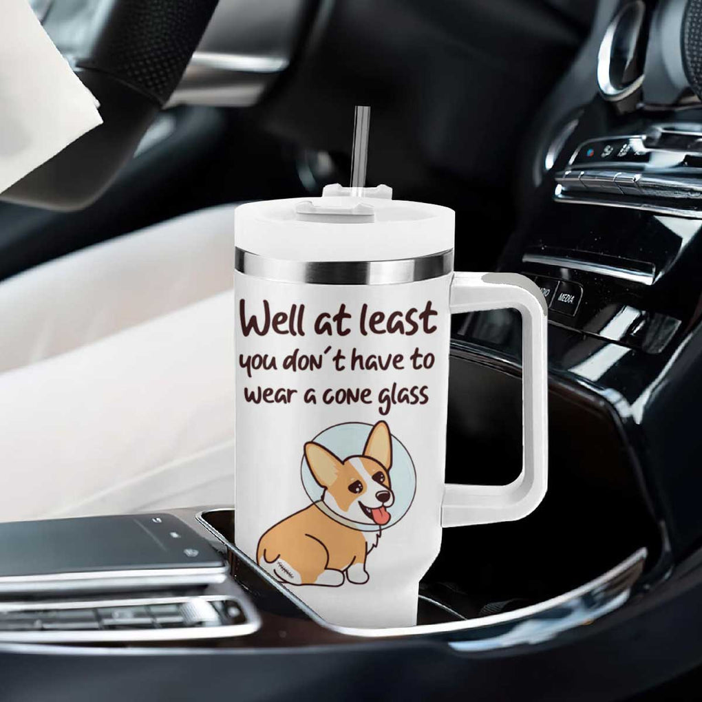 Funny Get Well Soon Gifts Tumbler With Handle At Least You Dont Have To Wear A Cone TB10 Print Your Wear