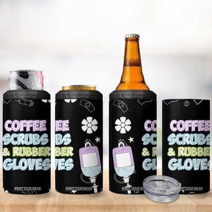 Coffee Scrubs Rubber Gloves 4 in 1 Can Cooler Tumbler Funny Nurse Doctor Hospital Staff Gifts TB10 Print Your Wear