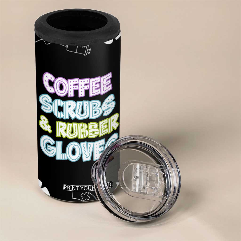 Coffee Scrubs Rubber Gloves 4 in 1 Can Cooler Tumbler Funny Nurse Doctor Hospital Staff Gifts TB10 Print Your Wear