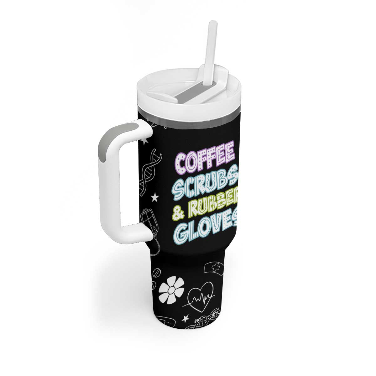 Coffee Scrubs Rubber Gloves Tumbler With Handle Funny Nurse Doctor Hospital Staff Gifts TB10 Print Your Wear