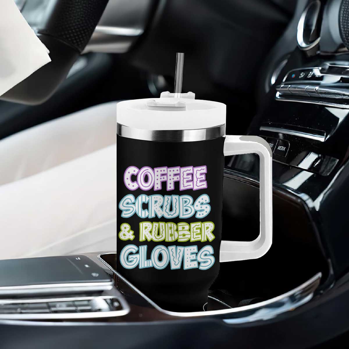 Coffee Scrubs Rubber Gloves Tumbler With Handle Funny Nurse Doctor Hospital Staff Gifts TB10 Print Your Wear