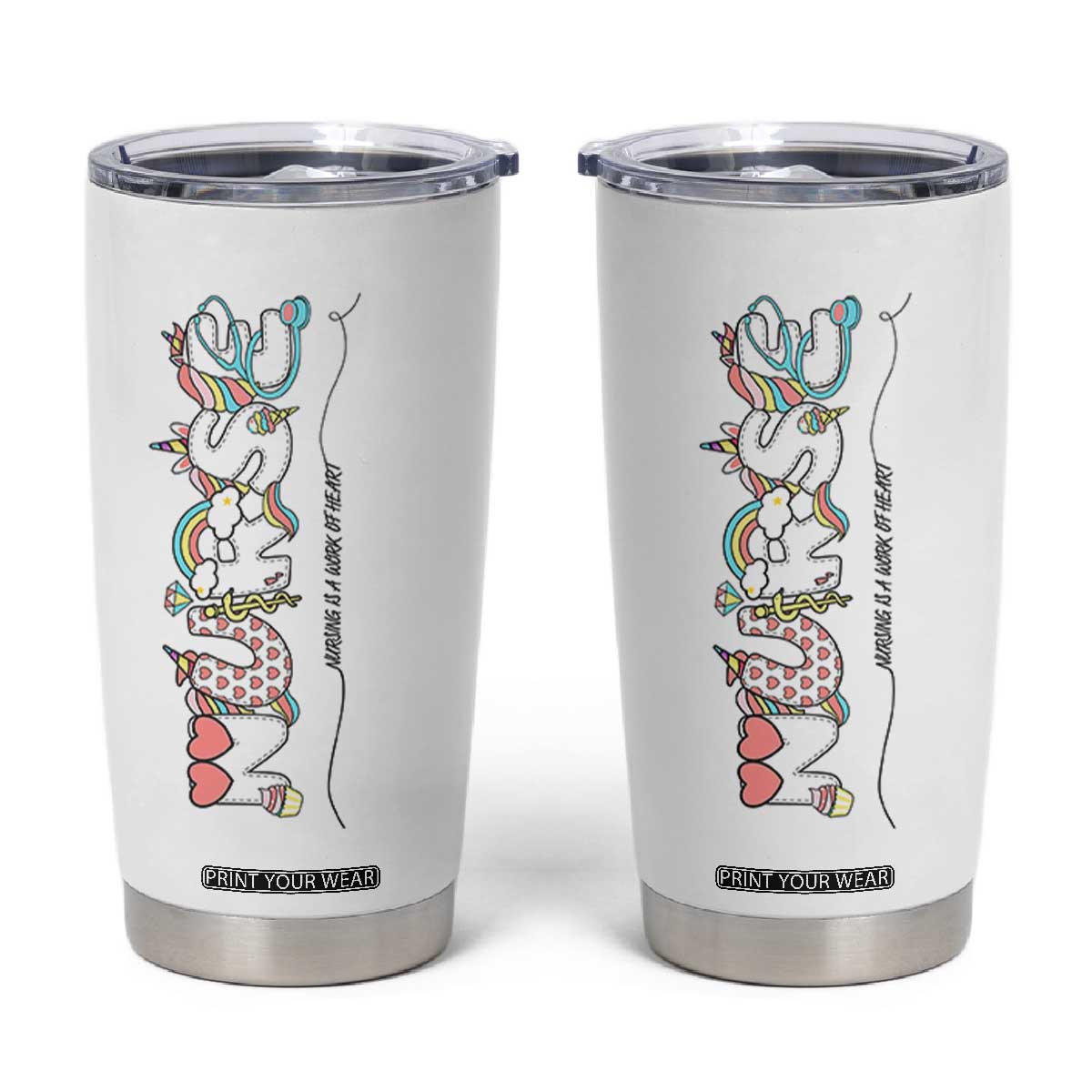 Nurse Gifts For Women Tumbler Cup Nurses Week Nursing School Graduation Gifts TB10 White Print Your Wear