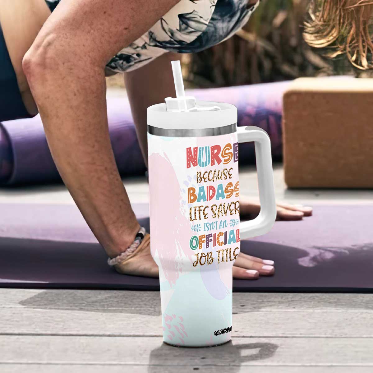 Nurse Gifts For Women Tumbler With Handle Because Badass Life Saver Is Not An Official Job Title TB10 Print Your Wear