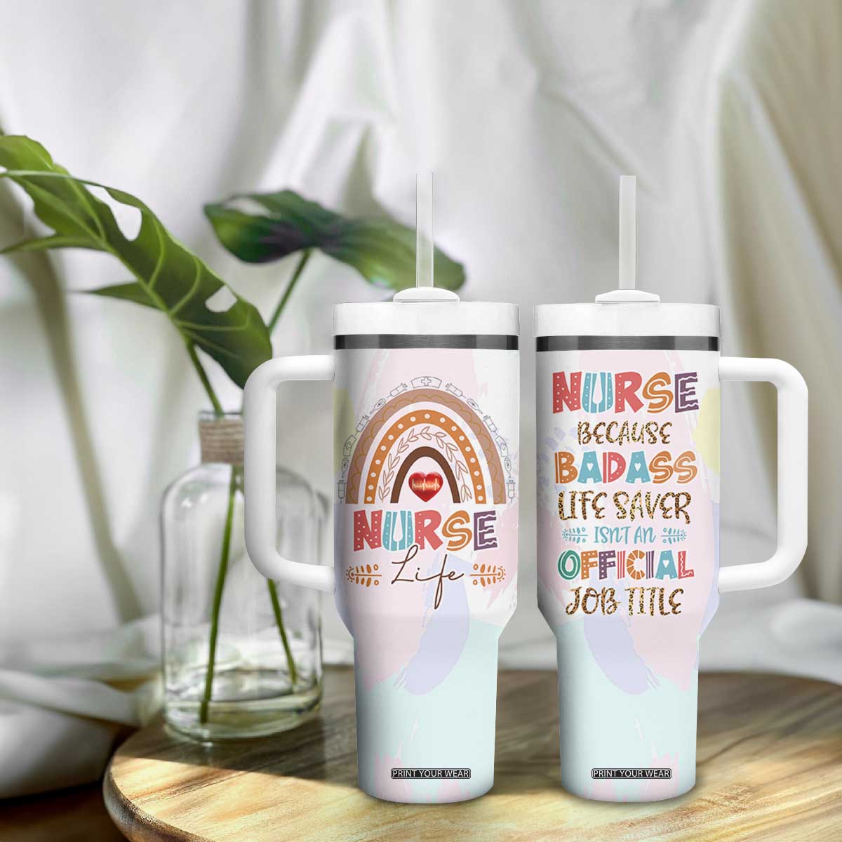 Nurse Gifts For Women Tumbler With Handle Because Badass Life Saver Is Not An Official Job Title TB10 Print Your Wear