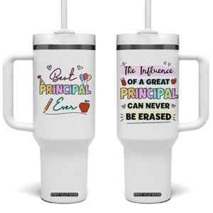 Principal Gifts Tumbler With Handle School Principals Day Best Principal Ever TB10 One Size: 40 oz White Print Your Wear