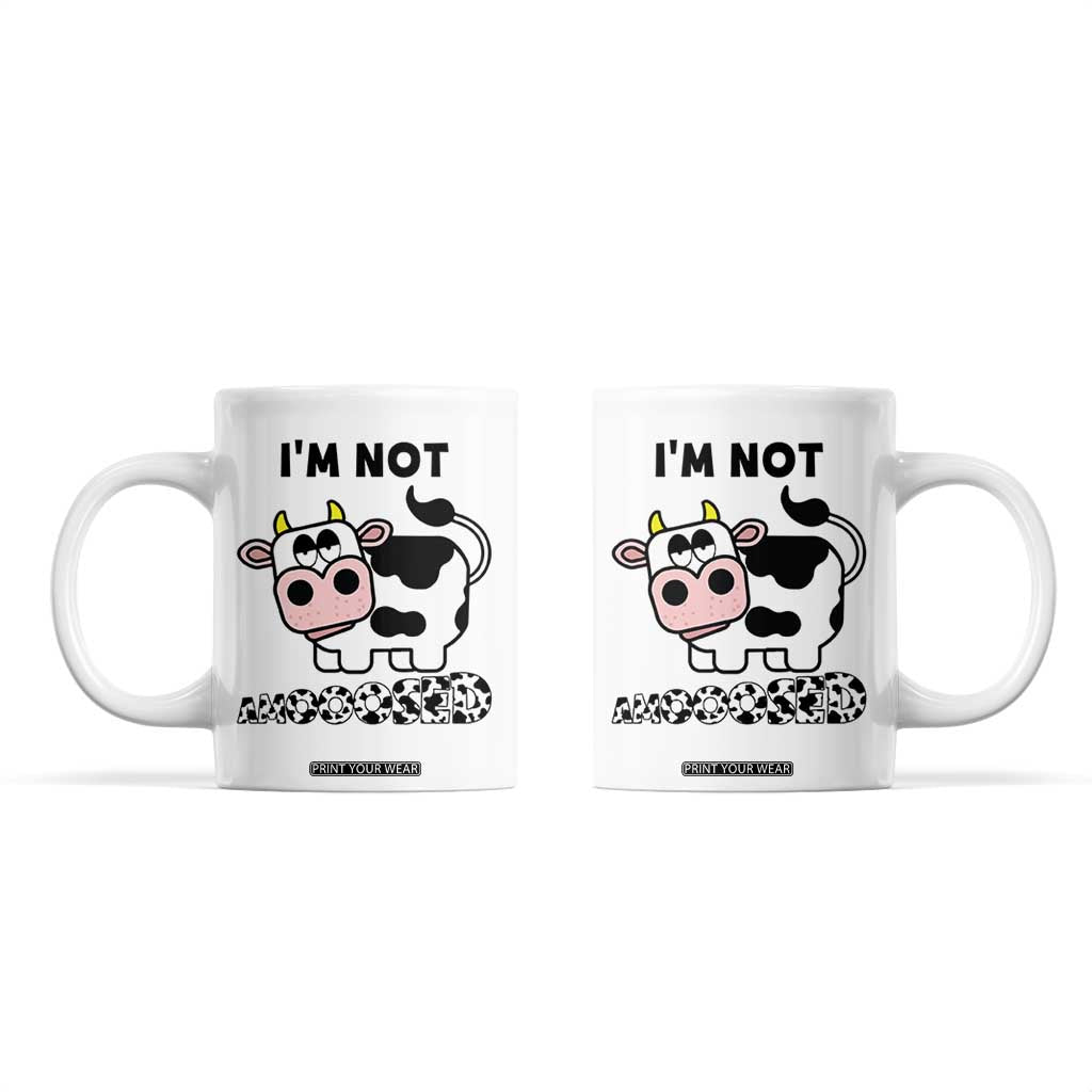 Funny Cow Lovers Coffee Mug Not Amooosed TB10 White Print Your Wear