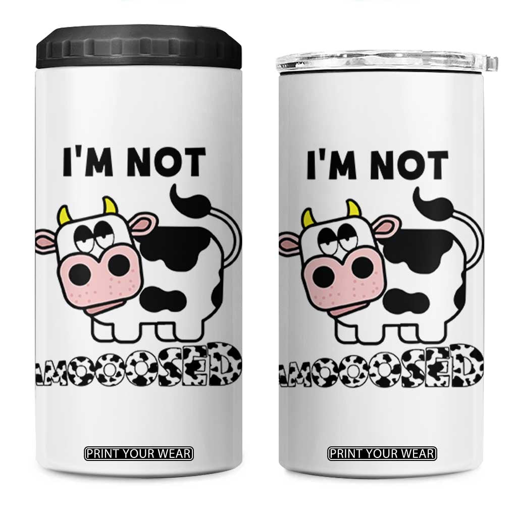 Funny Cow Lovers 4 in 1 Can Cooler Tumbler Not Amooosed TB10 One Size: 16 oz White Print Your Wear