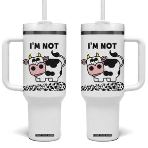 Funny Cow Lovers Tumbler With Handle Not Amooosed TB10 One Size: 40 oz White Print Your Wear