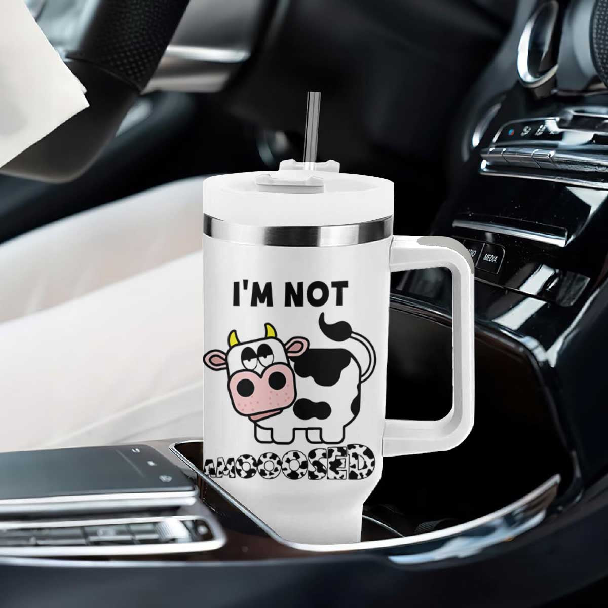 Funny Cow Lovers Tumbler With Handle Not Amooosed TB10 Print Your Wear