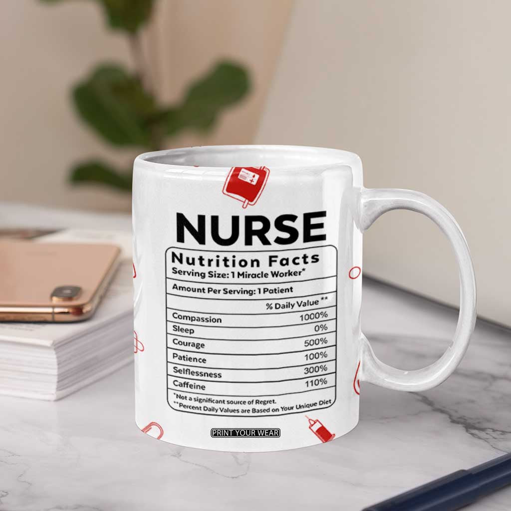 Nurse Gifts for Women Coffee Mug Nutrition Facts Rn Lpn Practitioner Nursing School Graduation Gifts TB10 Print Your Wear