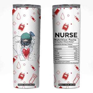 Nurse Gifts for Women Skinny Tumbler Nutrition Facts Rn Lpn Practitioner Nursing School Graduation Gifts TB10 White Print Your Wear