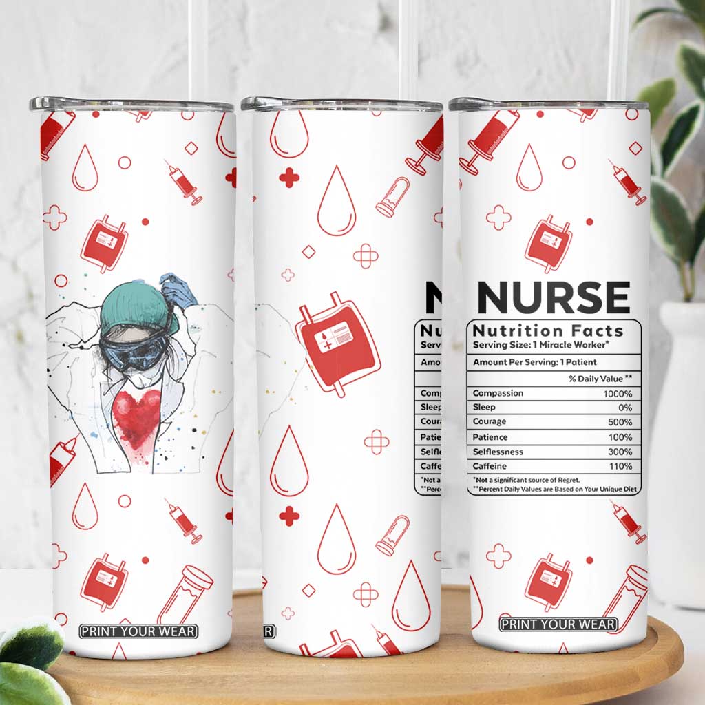 Nurse Gifts for Women Skinny Tumbler Nutrition Facts Rn Lpn Practitioner Nursing School Graduation Gifts TB10 Print Your Wear