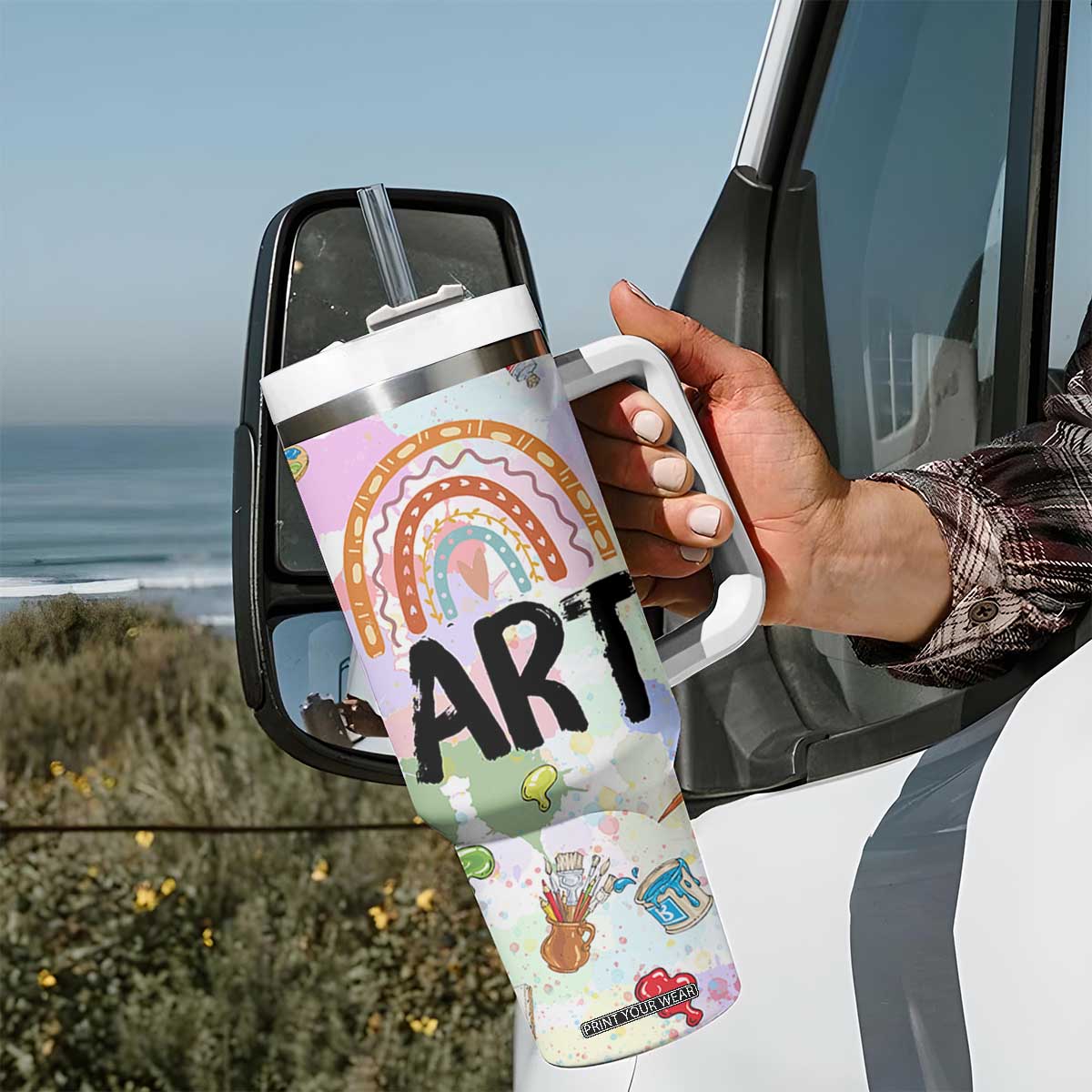 Not Paint Water Tumbler With Handle Funny Artist Painter Art Teacher Gifts TB10 Print Your Wear