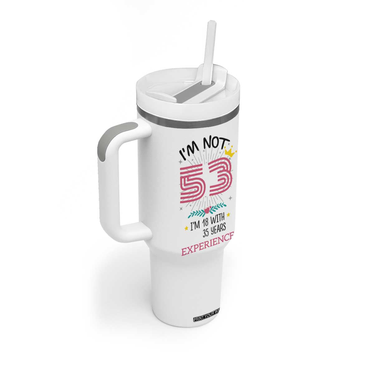 53th Birthday Gifts For Women Tumbler With Handle Funny 1973 53 Year Old Birthday TB10 Print Your Wear