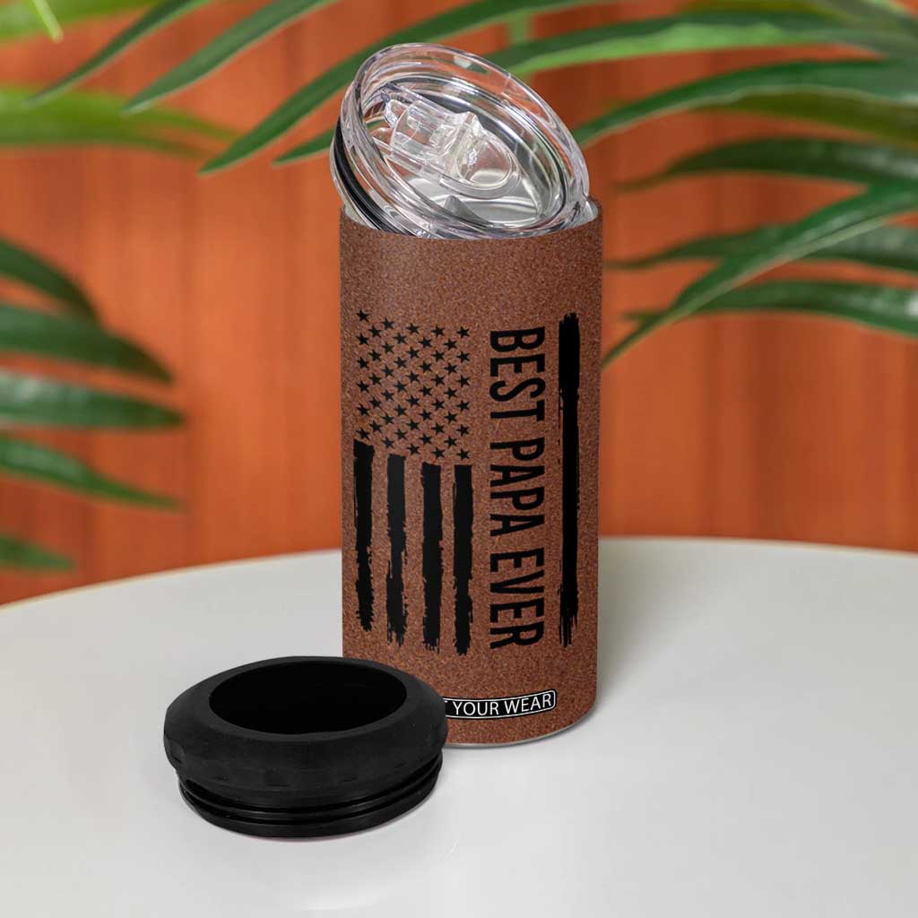 Gifts For Dad 4 in 1 Can Cooler Tumbler Papa Knows Everything Fathers Day TB10 Print Your Wear