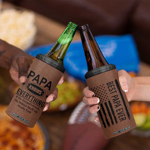 Gifts For Dad 4 in 1 Can Cooler Tumbler Papa Knows Everything Fathers Day TB10 Print Your Wear