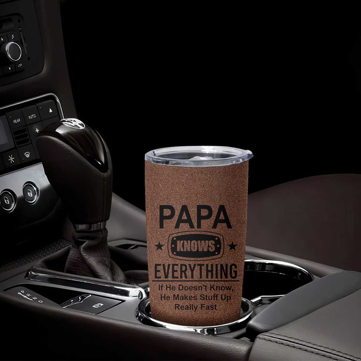 Gifts For Dad Tumbler Cup Papa Knows Everything Fathers Day TB10 Print Your Wear