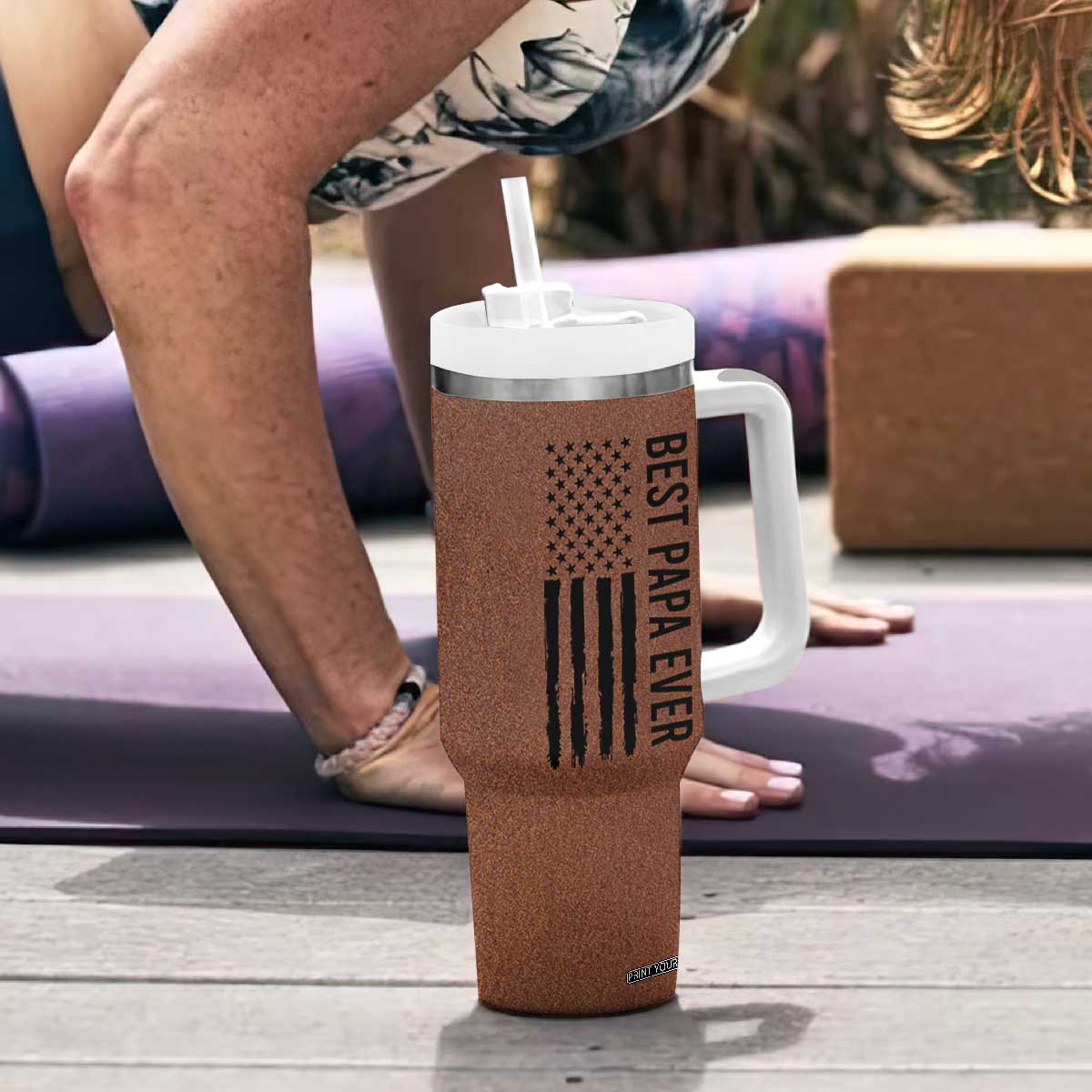 Gifts For Dad Tumbler With Handle Papa Knows Everything Fathers Day TB10 Print Your Wear