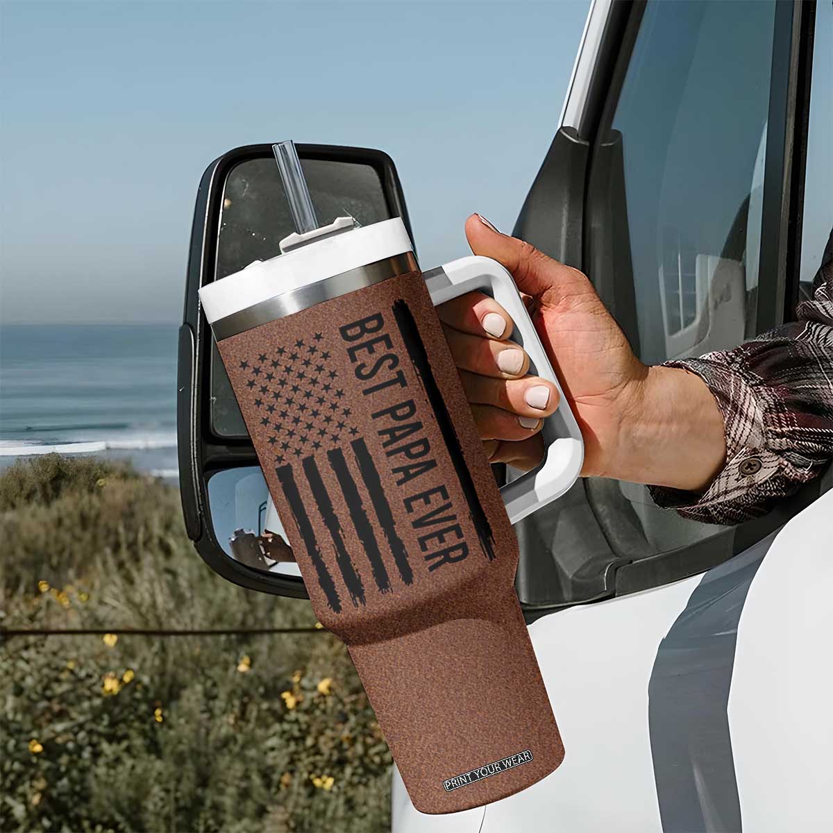 Gifts For Dad Tumbler With Handle Papa Knows Everything Fathers Day TB10 Print Your Wear