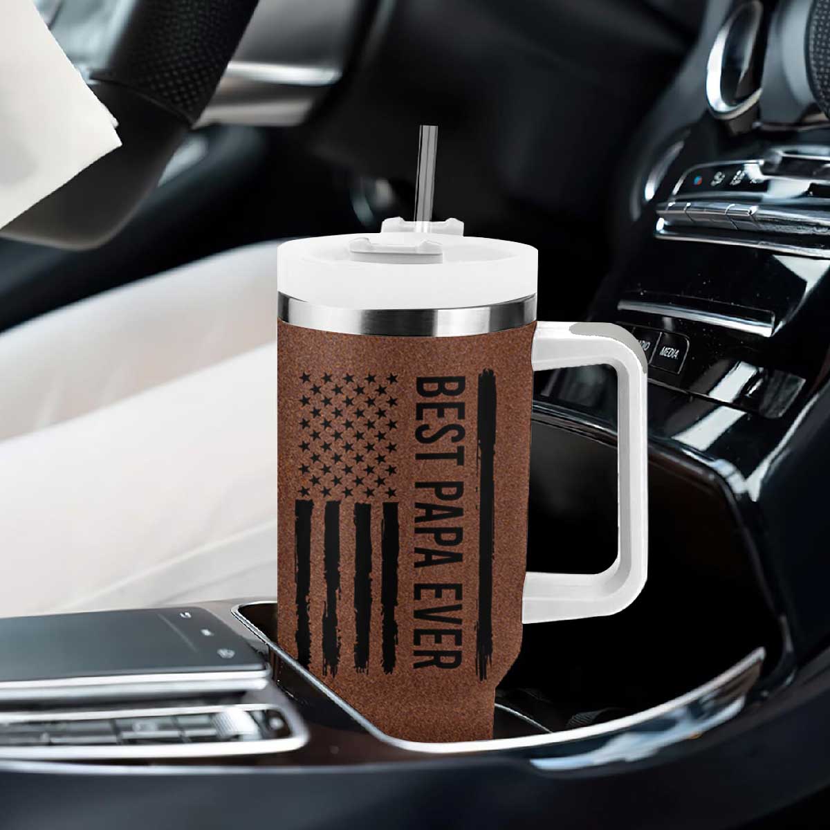 Gifts For Dad Tumbler With Handle Papa Knows Everything Fathers Day TB10 Print Your Wear