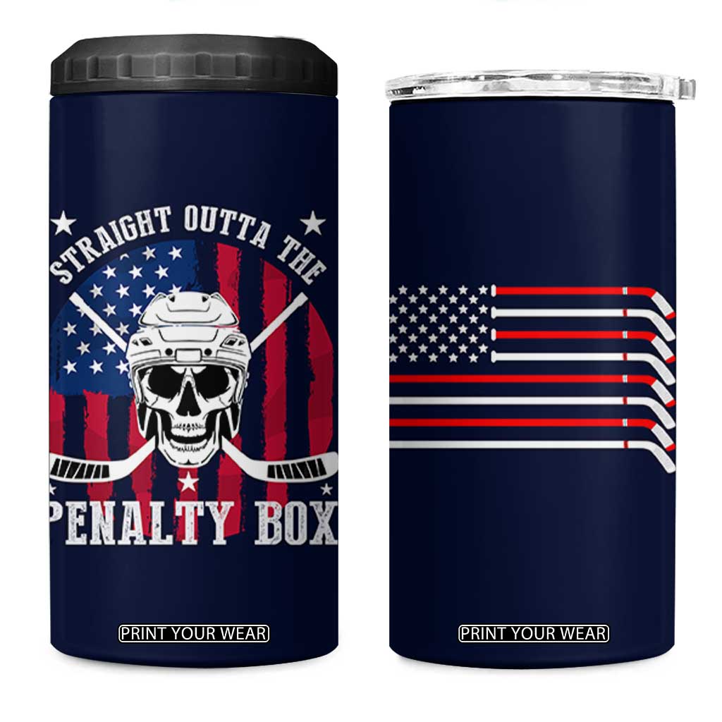 Ice Hockey 4 in 1 Can Cooler Tumbler Hockey Lovers Fans Coaches Sticks US Flag TB10 One Size: 16 oz Navy Print Your Wear