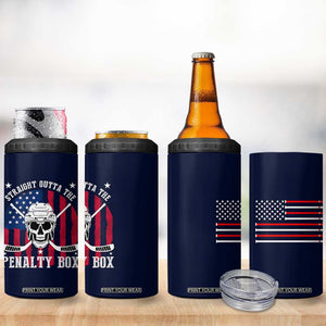 Ice Hockey 4 in 1 Can Cooler Tumbler Hockey Lovers Fans Coaches Sticks US Flag TB10 Print Your Wear