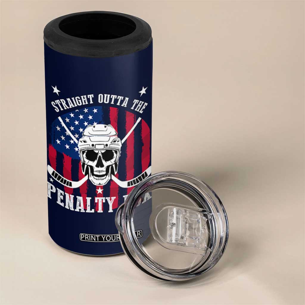 Ice Hockey 4 in 1 Can Cooler Tumbler Hockey Lovers Fans Coaches Sticks US Flag TB10 Print Your Wear