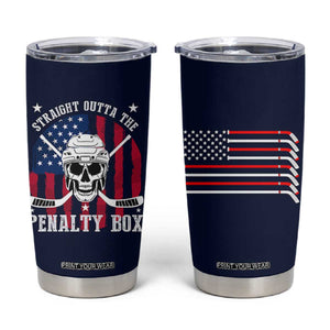Ice Hockey Tumbler Cup Hockey Lovers Fans Coaches Sticks US Flag TB10 Navy Print Your Wear