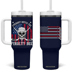 Ice Hockey Tumbler With Handle Hockey Lovers Fans Coaches Sticks US Flag TB10 One Size: 40 oz Navy Print Your Wear