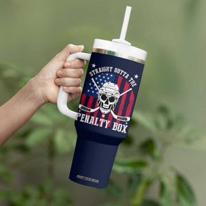 Ice Hockey Tumbler With Handle Hockey Lovers Fans Coaches Sticks US Flag TB10 Print Your Wear