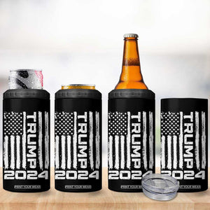 American President Election 4 in 1 Can Cooler Tumbler Trump 2024 American Flag TB10 Print Your Wear