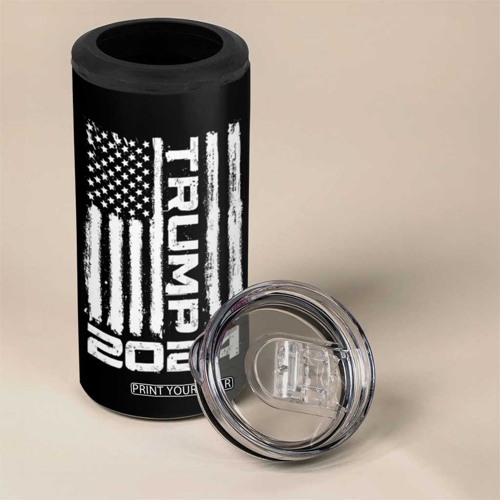 American President Election 4 in 1 Can Cooler Tumbler Trump 2024 American Flag TB10 Print Your Wear