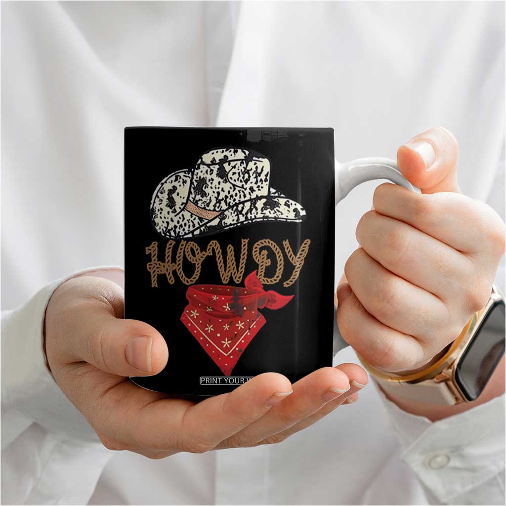 Howdy Cowboy Coffee Mug Retro Western Country Rodeo TB10 Print Your Wear