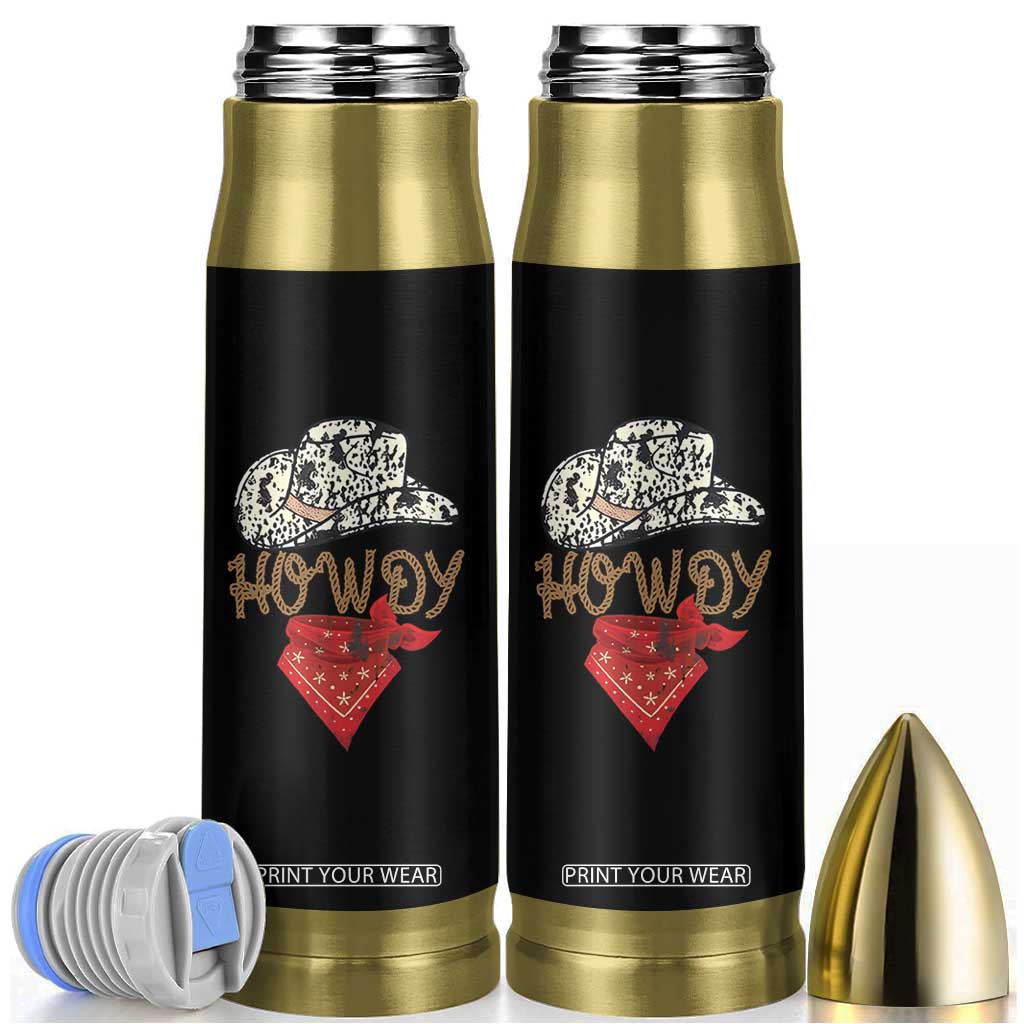Howdy Cowboy Bullet Tumbler Retro Western Country Rodeo TB10 Black Print Your Wear