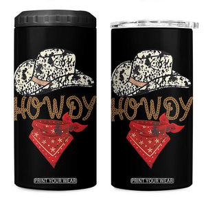 Howdy Cowboy 4 in 1 Can Cooler Tumbler Retro Western Country Rodeo TB10 One Size: 16 oz Black Print Your Wear