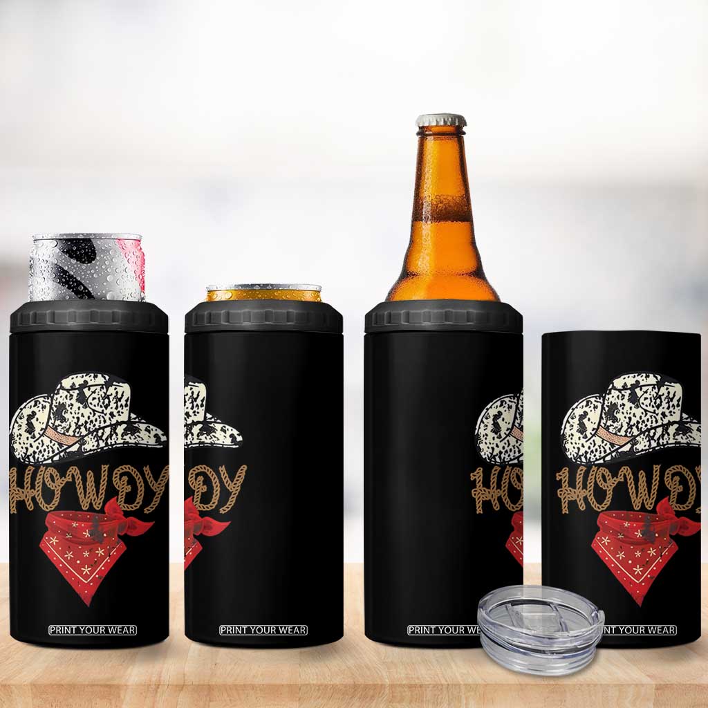 Howdy Cowboy 4 in 1 Can Cooler Tumbler Retro Western Country Rodeo TB10 Print Your Wear