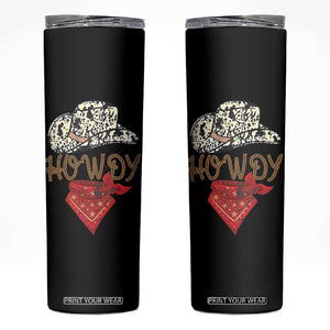 Howdy Cowboy Skinny Tumbler Retro Western Country Rodeo TB10 Black Print Your Wear