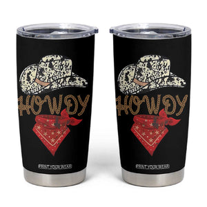Howdy Cowboy Tumbler Cup Retro Western Country Rodeo TB10 Black Print Your Wear