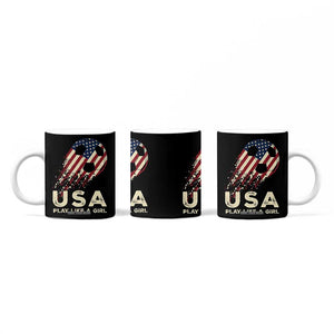 Soccer Girl Coffee Mug Play Like A Girl USA Flag TB10 Print Your Wear